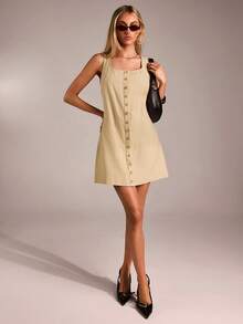 Avantive Spring&Summer Women Romantic/Prom/Formal/Birthday/90s Clothes/Business Casual Woman/Elegant/Western Wear/Going Out/Fashion/Casual/Y2k Clothes/Club/Office /Cocktail/Vintage/Bodycon/Rave Outfits Festival/Funny/Classy/Old Money/Streetwear/Vacation Outfits/Country Concert Outfit/Work Clothes /Modest/Spring Break/Bachelorette Outfits/Concert/Baddie/Basic/Graduation/A Line/1960s Outfit/Sage Green Dress/ Coachell Green Mini Dress - Apricot - View 5