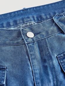 Sweetra Women's Elegant Casual Travel Denim Set - Blue - View 4