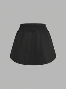 SHEIN LUNE 3件套女士休闲百搭束腰防走光短裙套装，黑/白/灰 - 彩色 - 查看 8