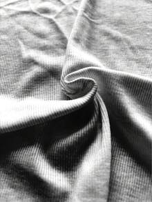 SHEIN EZwear 女式黑白2件套半扣拉鍊高領緊身休閒長袖連體衣 - 黑與白 - 查看 3