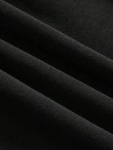 Cozy Pixies Bộ 2 áo nỉ cổ tròn tay raglan thêu chữ cho bé trai và quần dài - màu đen - Xem 4