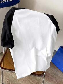 Attitoon 休闲猫咪图案修身圆领短袖T恤，女款，略显透明，夏季开学季