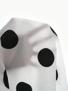 Elenzga Plus Size Women's Classic Polka Dot Top Print Layered Ruffle Off-Shoulder Blouse - White - View 5