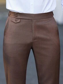 Calvornis 男士商务正装裤，休闲装，周末出游，户外活动，旅行，通勤舒适百搭的裤子，推荐作为礼物送给朋友，男朋友，丈夫男士正装休闲裤男士裤子棕色西装裤男士正装休闲裤男士正装休闲裤棕色正装裤男士男士正装休闲裤男士裤子 - 棕色 - 查看 6