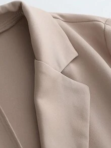 Franclia 女士通勤百搭西装外套和吊带裙 春秋卡其色女式工作服 女式工作服 办公室连衣裙 2 件套女士办公室服装 商务休闲女士优雅教师服装 适合工作休闲办公室春秋装 女士秋季服装 女士秋季服装