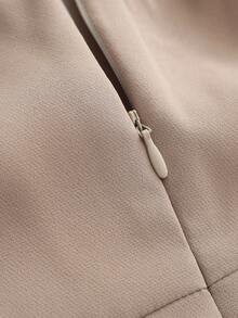 Franclia 女士通勤百搭西装外套和吊带裙 春秋卡其色女式工作服 女式工作服 办公室连衣裙 2 件套女士办公室服装 商务休闲女士优雅教师服装 适合工作休闲办公室春秋装 女士秋季服装 女士秋季服装