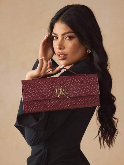 SHEIN SXY Ladies, Women Top Handle Bags , Sequins, Fashionable, Simple, Elegant, Versatile, Classic, Red, For Classic,Date, Daily, Shopping, Afternoon Tea,Party, Prom, Club, Birthday, Evening, Date Night, Ball , Old Money