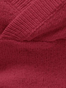 MUSERA V Neck Wrap Front Knit Long Sleeve Sweater Top Elegant Spring Vacation Cute Sexy 90's Summer Pastel Sweet Airport Holiday Fall Autumn Winter Everyday  Evening Party Elegant New Year - Red - View 6