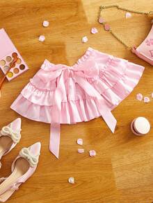 Pañuelo de cuello de satén con diseño de pastel de capas rosa, accesorio de lencería kawaii y lindo para mujeres en fiestas y festivales de música estilo Lolita - Rosa - Ver 8