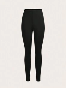 Slaydiva Quần legging bó dệt kim màu đen, xám, xanh lam cho nữ, kiểu dáng dài, mùa hè - Nhiều màu - Xem 4