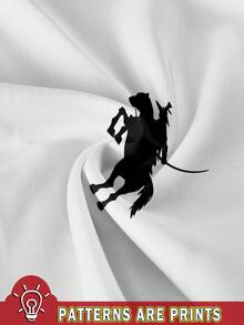 SHEIN Essnce 2 件女士休闲 Polo 领 V 领褶皱短袖 T 恤套装，带有小马标志，适合春夏季 - 彩色 - 查看 3