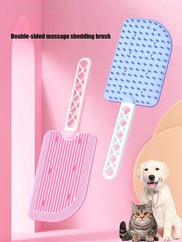 PETSIN 1 pente massageador para pelos soltos de gatos, pente de dupla face para limpeza e remoção de pelos, raspador e suprimentos para animais de estimação