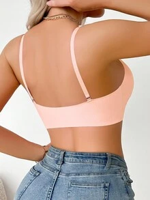 1pc Women's Seamless Jelly Soft Support Wireless Backless Lift Bra - Baby Pink - View 2