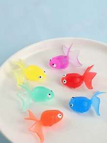 PETSIN 1 Set Of Colorful Simulated Soft Silicone Goldfish Teasing Cat Toys, Cats Catch Floating Little Goldfish, Can Float Semi-Transparent Cat Fishing Toys, Pet Toys Pet Supplies