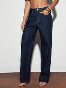 Denimoi Solid Summer Straight Leg Denim Jeans