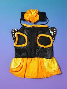 PETSIN 万圣节仙女蝴蝶翅膀服装，可爱小猫/小狗宠物角色扮演服装 - 彩色 - 查看 7