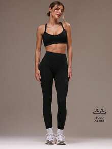 Musera Sport 女士健身运动套装秋冬 - 黑色 - 查看 1