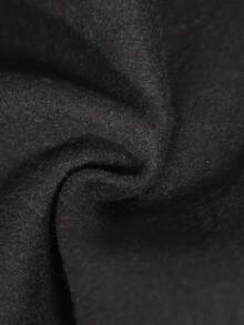 SHEIN 女童夹克，纯色时尚蝴蝶结卫衣外套，舒适羊毛卫衣面料，中宽松版型，时尚袖子设计，青春活力风格，适合返校季或休闲户外穿着 - 黑色 - 查看 8