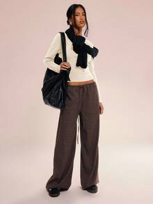 MUSERA Knitted Crew Neck Long Sleeve Top Casual Vacation Airport Holiday Fall Back To School Autumn Winter Elegant Spring Summer - Cream - View 4