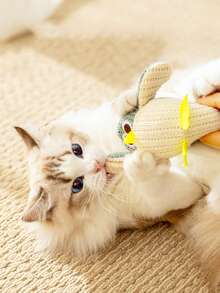 PETSIN 1 件猫薄荷猫玩具，小动物形状，自娱自乐，磨牙洁牙，小猫毛绒猫棒，宠物用品，猫 - 彩色 - 查看 5