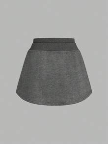 SHEIN LUNE 3件套女士休闲百搭束腰防走光短裙套装，黑/白/灰 - 彩色 - 查看 4