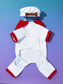 PETSIN Disfraz de chef de Halloween para mascotas, adecuado para fiestas festivas - Blanco - Ver 6