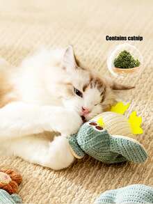 PETSIN 1 件猫薄荷猫玩具，小动物形状，自娱自乐，磨牙洁牙，小猫毛绒猫棒，宠物用品，猫 - 彩色 - 查看 4