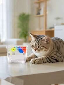 PETSIN 1 Set Of Colorful Simulated Soft Silicone Goldfish Teasing Cat Toys, Cats Catch Floating Little Goldfish, Can Float Semi-Transparent Cat Fishing Toys, Pet Toys Pet Supplies