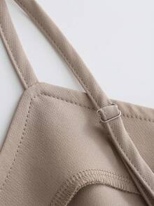 Franclia 女士通勤百搭西装外套和吊带裙 春秋卡其色女式工作服 女式工作服 办公室连衣裙 2 件套女士办公室服装 商务休闲女士优雅教师服装 适合工作休闲办公室春秋装 女士秋季服装 女士秋季服装