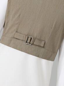 SHEIN Tween Girl Fashion Commuter 2 In 1 Long Sleeve Shirt And Wide Leg Pants Set, Autumn/Spring (Belt Not Included) Fall Winter - Khaki - View 5