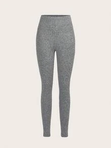 Slaydiva Quần legging bó dệt kim màu đen, xám, xanh lam cho nữ, kiểu dáng dài, mùa hè - Nhiều màu - Xem 10