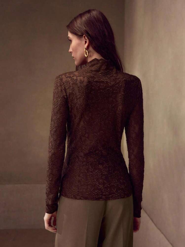 SHEER LACE T-SHIRT