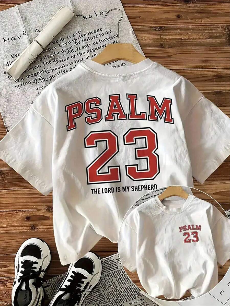 INAWLY 女式白色基督教 T 恤 - 诗篇 23 - 耶和华是我的牧者圣经经文 - 白色圆领上衣 - 白色 - 查看 1