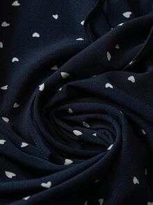 Linhara Áo cánh hoa nhỏ xinh xắn buộc vạt phía trước cho nữ cỡ lớn - Màu xanh hải quân - Xem 5