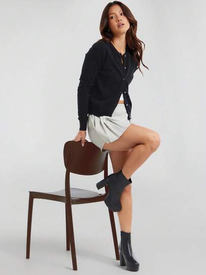 Solezae 女式休闲粗跟仿皮厚底拉链短靴