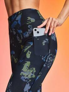SHEIN Sports Women's Casual Versatile High Waist Short Yoga Sports Leggings - Multicolor - View 4