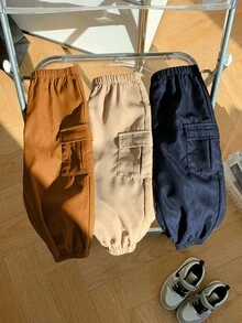SHEIN 男婴休闲简约舒适实用柔软裤装三件套，适合日常穿着、上学、外出、运动，春秋季时尚百搭。 - 彩色 - 查看 5