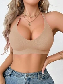 1 قطعة حمالة صدر نسائية لاسلكية بدون ظهر، داعمة ومريحة من الجيلي الناعم