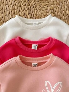 3件套新生女宝宝连体衣，秋冬季抓绒针织圆领长袖爱心印花连体衣