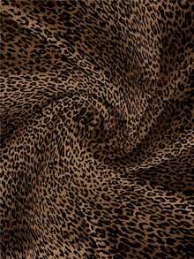 EMERY ROSE Back To School & Teacher's Day Commuter Style Casual Elegant Vintage Leopard Print Long Sleeve Plus Size Shirt, Suitable For Autumn/Winter Chic Blouses For Women,Fall Clothes For Women - Brown - View 3