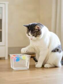 PETSIN 1 Set Of Colorful Simulated Soft Silicone Goldfish Teasing Cat Toys, Cats Catch Floating Little Goldfish, Can Float Semi-Transparent Cat Fishing Toys, Pet Toys Pet Supplies