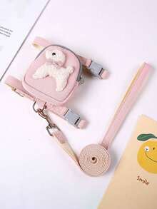 PETSIN 1 Piece Pet Backpack Lead, Dog, Cat Chest And Back Lead, Adjustable Chest And Back Strap, Comfortable And Breathable, Light And Not Choking, Chest Back Teddy Bear Lead, Pet Supplies