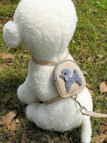 PETSIN 1 Piece Pet Backpack Lead, Dog, Cat Chest And Back Lead, Adjustable Chest And Back Strap, Comfortable And Breathable, Light And Not Choking, Chest Back Teddy Bear Lead, Pet Supplies