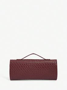 SHEIN SXY 女士，女式手提包，亮片，时尚，简约，优雅，多功能，经典，红色，适合经典、约会、日常、购物、下午茶、派对、舞会、俱乐部、生日、晚会、约会之夜、舞会 - 紅木色 - 查看 4