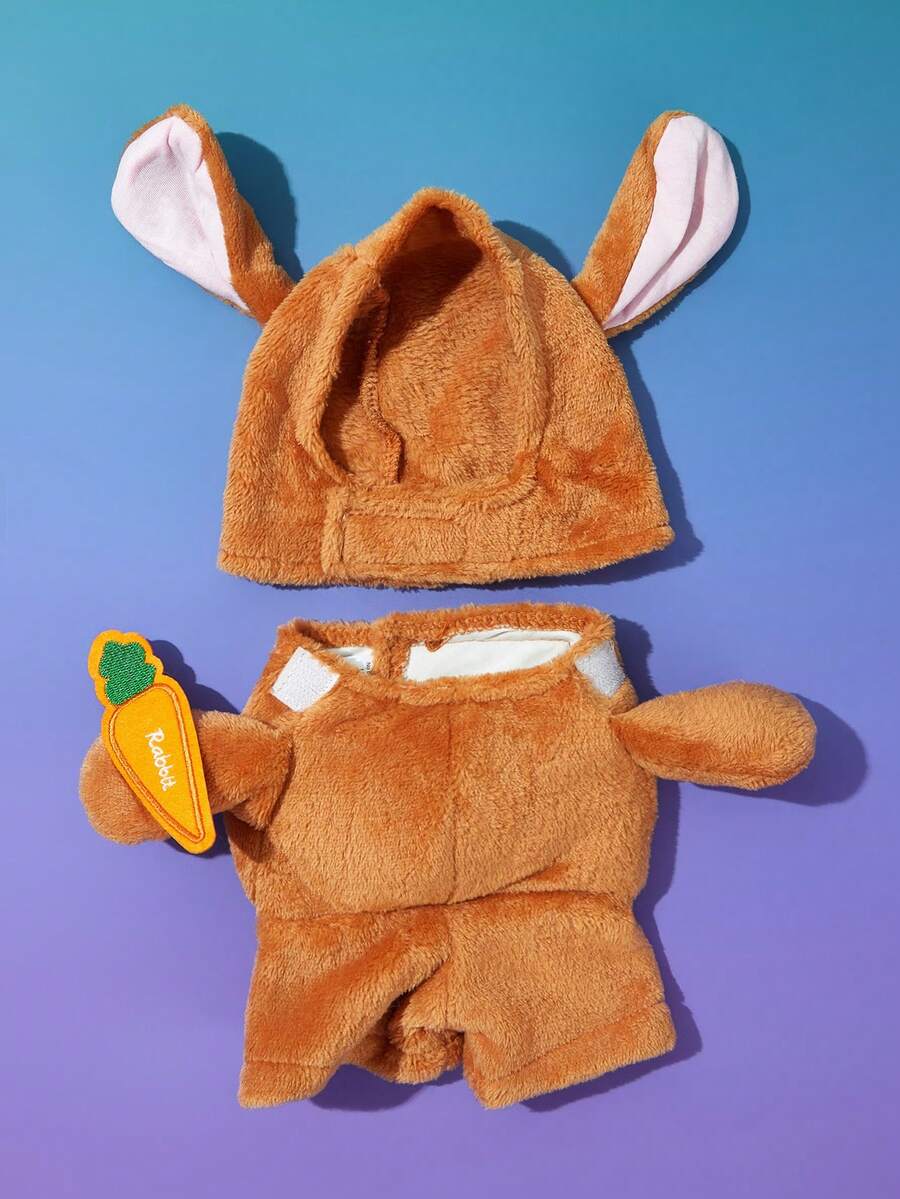 PETSIN 万圣节宠物兔子服装，立式设计，可爱猫狗衣服 - 橘色 - 查看 1