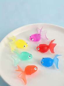 PETSIN 1 Set Of Colorful Simulated Soft Silicone Goldfish Teasing Cat Toys, Cats Catch Floating Little Goldfish, Can Float Semi-Transparent Cat Fishing Toys, Pet Toys Pet Supplies