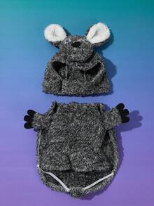 PETSIN Trang phục hóa trang Koala Halloween, trang phục dễ thương cho thú cưng - Màu xám đen - Xem 2