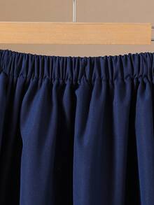 Sparklyn 女孩优雅时尚休闲运动百搭褶皱迷你裙，适合上学、度假、旅行、所有季节 - 寶藍色 - 查看 5