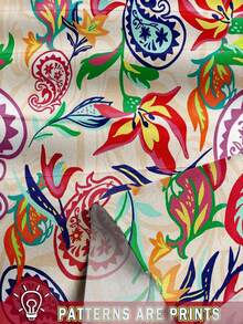 SHEIN LUNE Plus Size Summer Shirt With All-Over Printed Pattern Suitable For Going Out Chic Blouses For Women