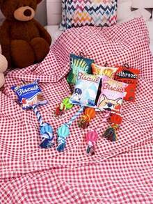 PETSIN 1个宠物薯片发声磨牙玩具 - 宠物棉绳洁牙玩具，自玩解闷玩具，狗猫玩具，宠物用品